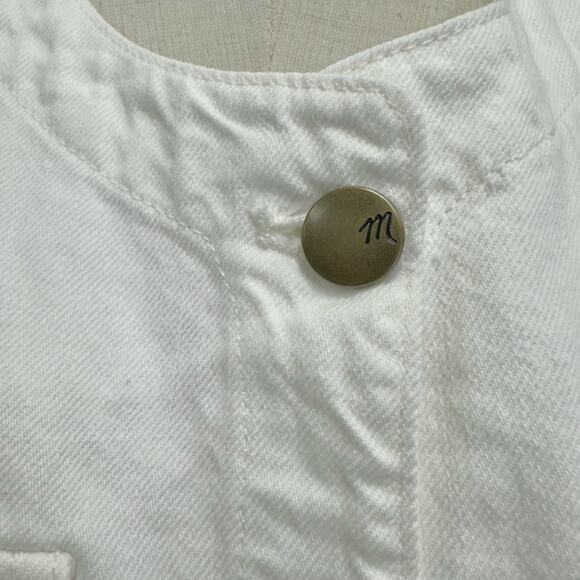 Madewell Denim High Crewneck Vest in Tile White Size 8 NWT New - Picture 8 of 16